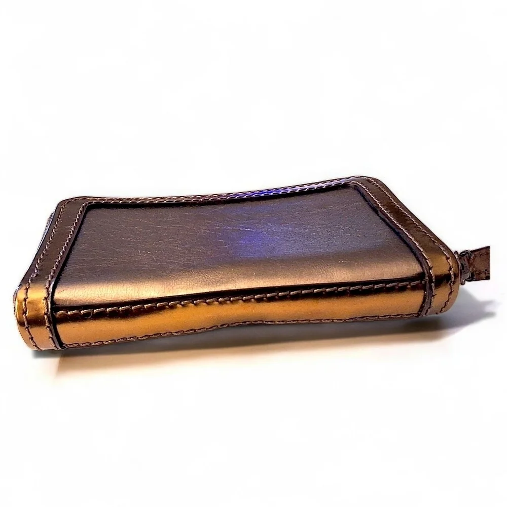 Burberry Metallic Knot Leather Small Zip Wallet